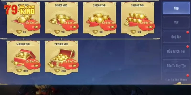 79KING Nạp Lần Đầu Nhận Thưởng