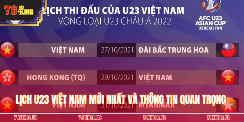Lịch U23 Việt Nam Mới Nhất Và Thông Tin Quan Trọng